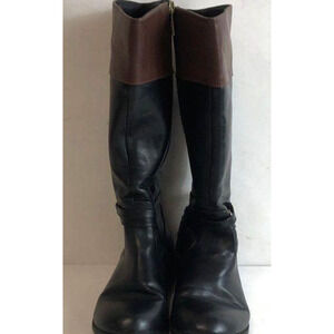 Size 5 Women's Michael Kors Black Brown Riding Boots